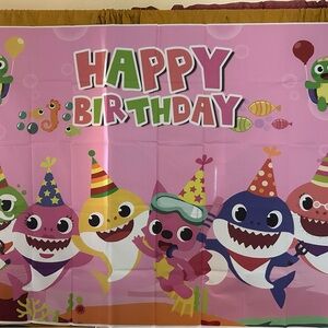 Colorful Shark Party Backdrop
